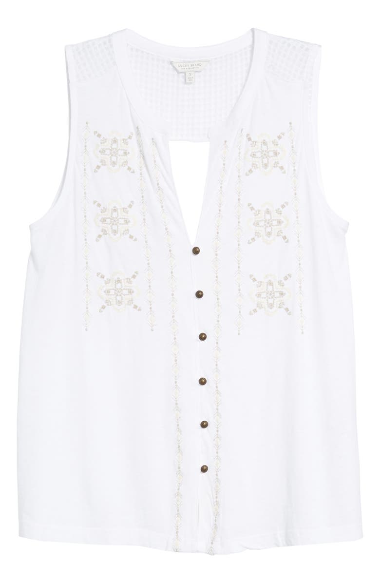 Lucky Brand Embroidered Tank, Alternate, color, 