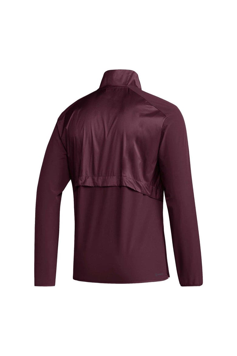 Men's adidas Maroon Mississippi State Bulldogs Sideline AEROREADY Raglan Sleeve Quarter-Zip Jacket, Alternate, color, Maroon