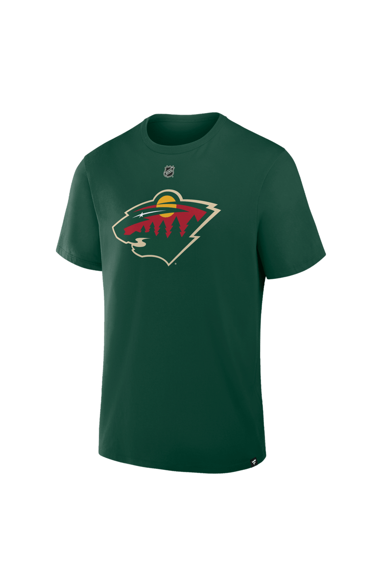 FANATICS Men's Fanatics Quinn Hughes Green Minnesota Wild Authentic Stack Name & Number T-Shirt, Alternate, color, Green
