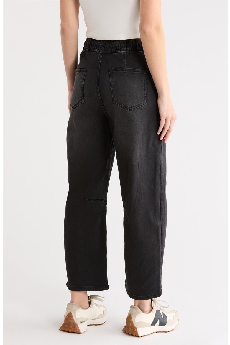 Barrel Leg Jeans, Alternate, color, WASHED BLACK