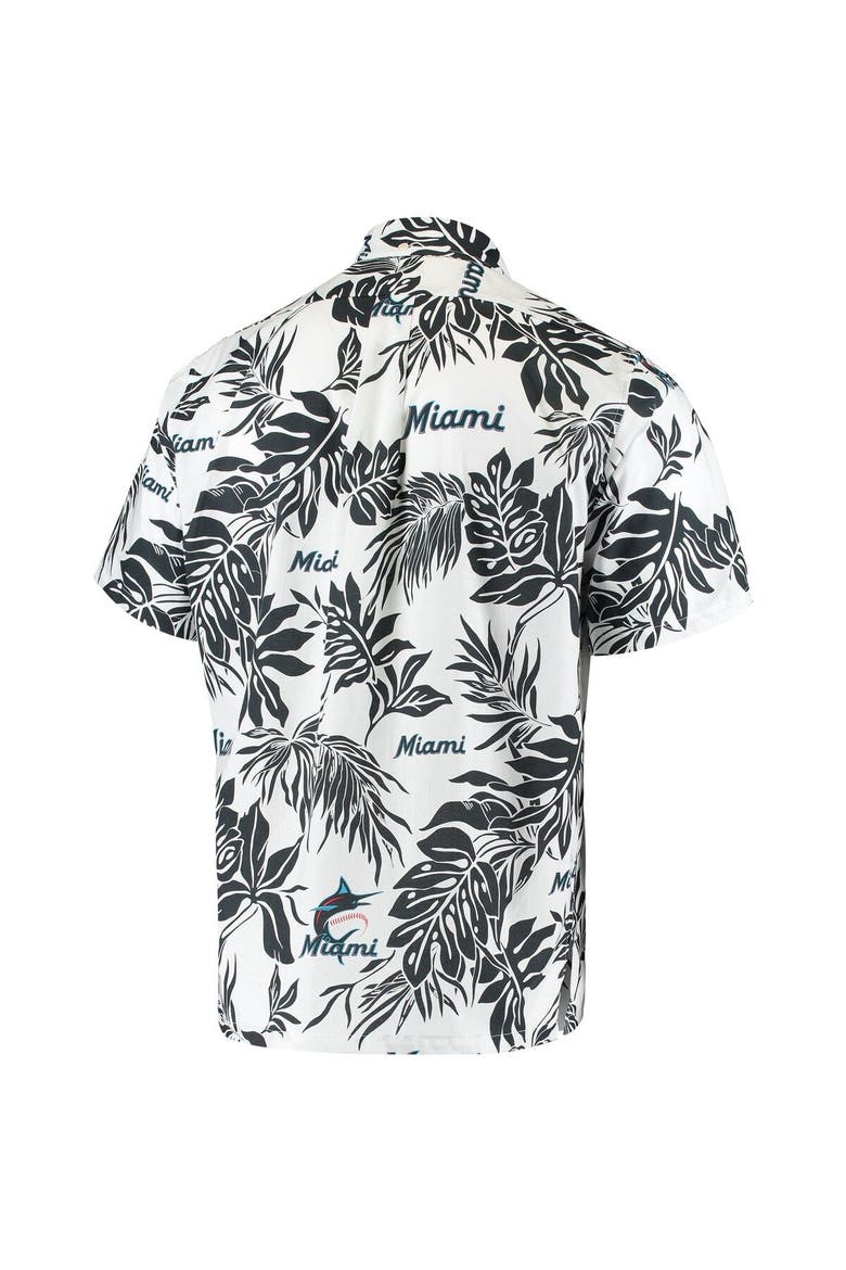 Men's Reyn Spooner White Miami Marlins Aloha Button-Down Shirt, Alternate, color, White
