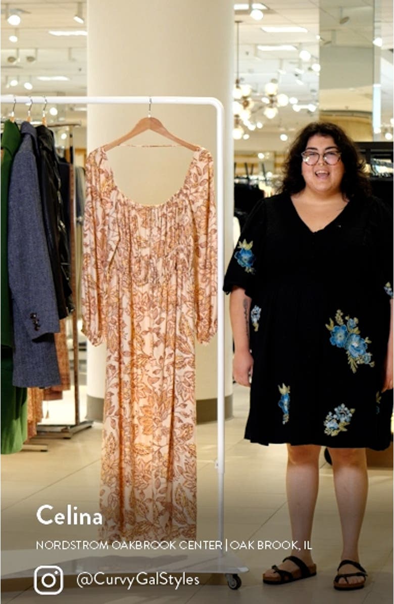 Emery Floral Long Sleeve Midi Dress, sales video thumbnail