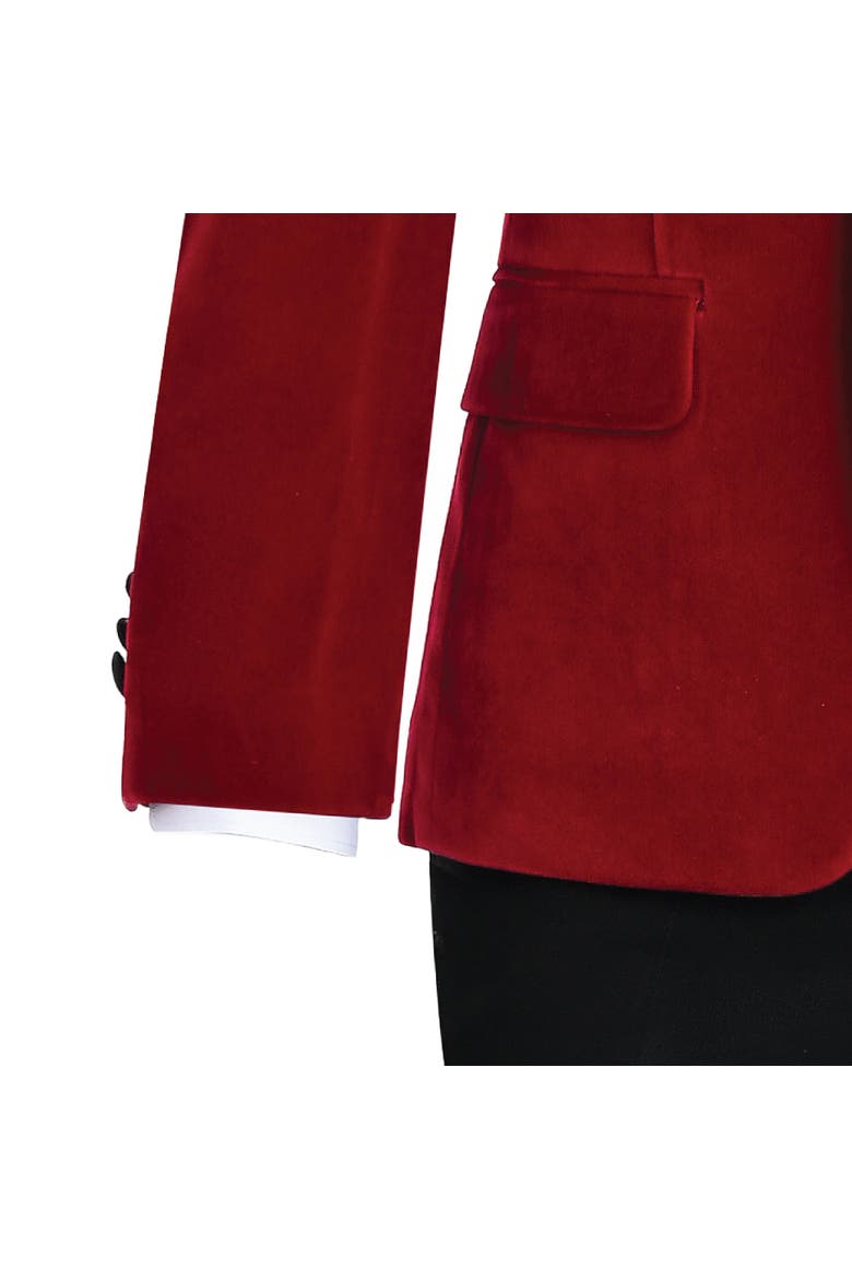 Velvet Suit with Peak Lapel, Alternate, color, Red