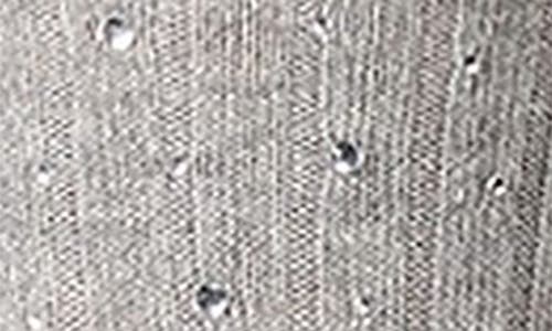 Memoi Rhinestone Rib Crew Socks In Gray