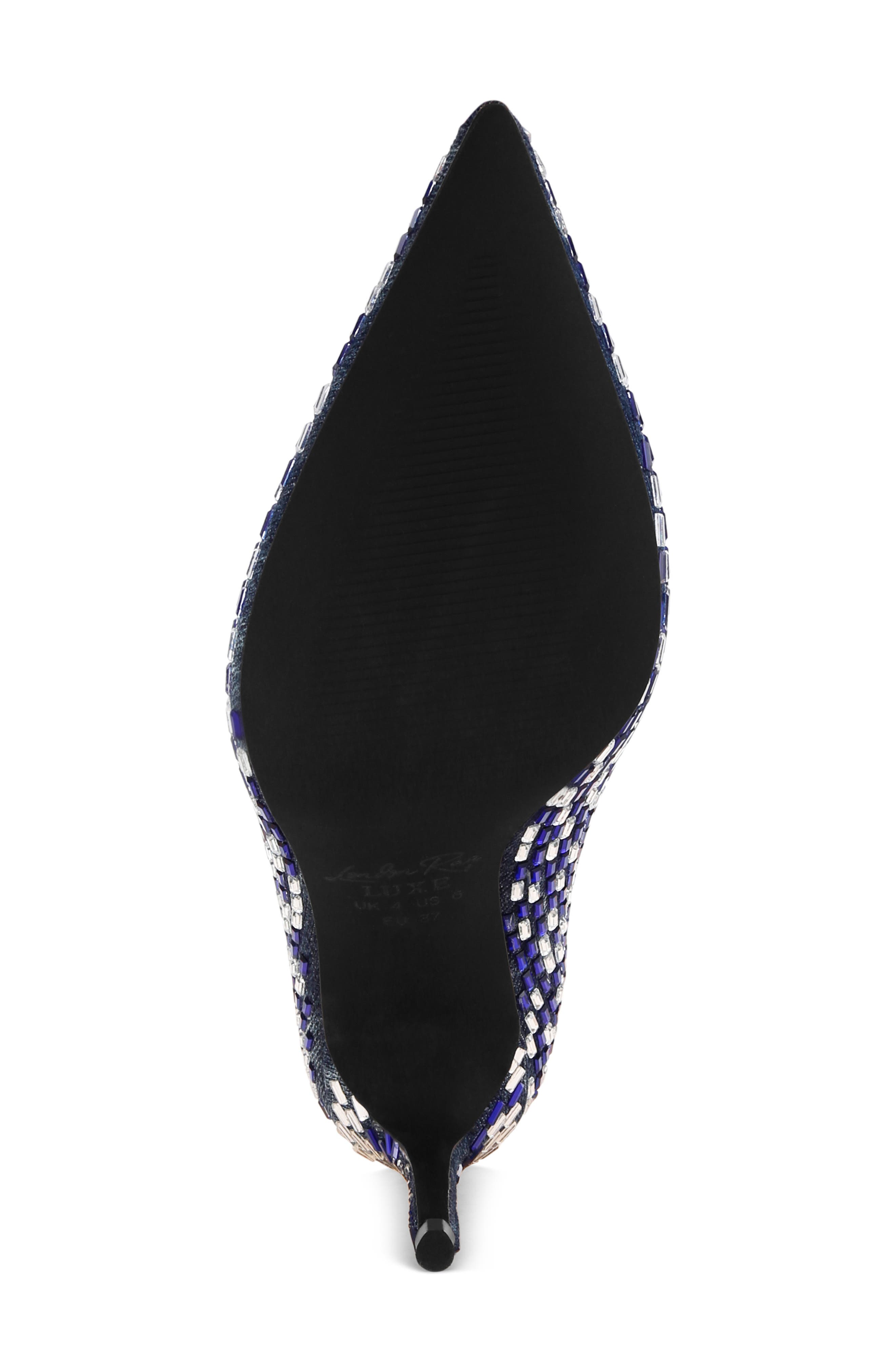 Elodie Mirrored Jewel Pump, Alternate, color, DENIM