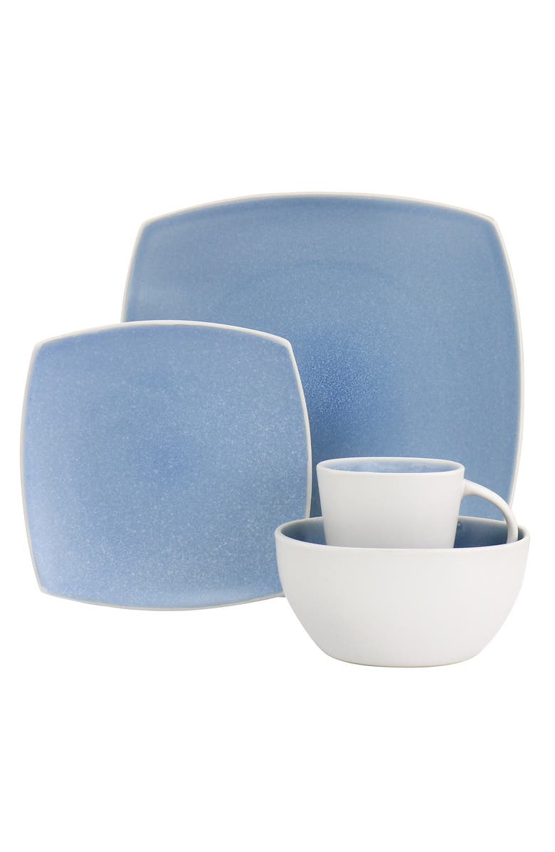 Gibson Elite 16 Piece Reactive Glaze Stoneware Dinnerware Set, Alternate, color, White