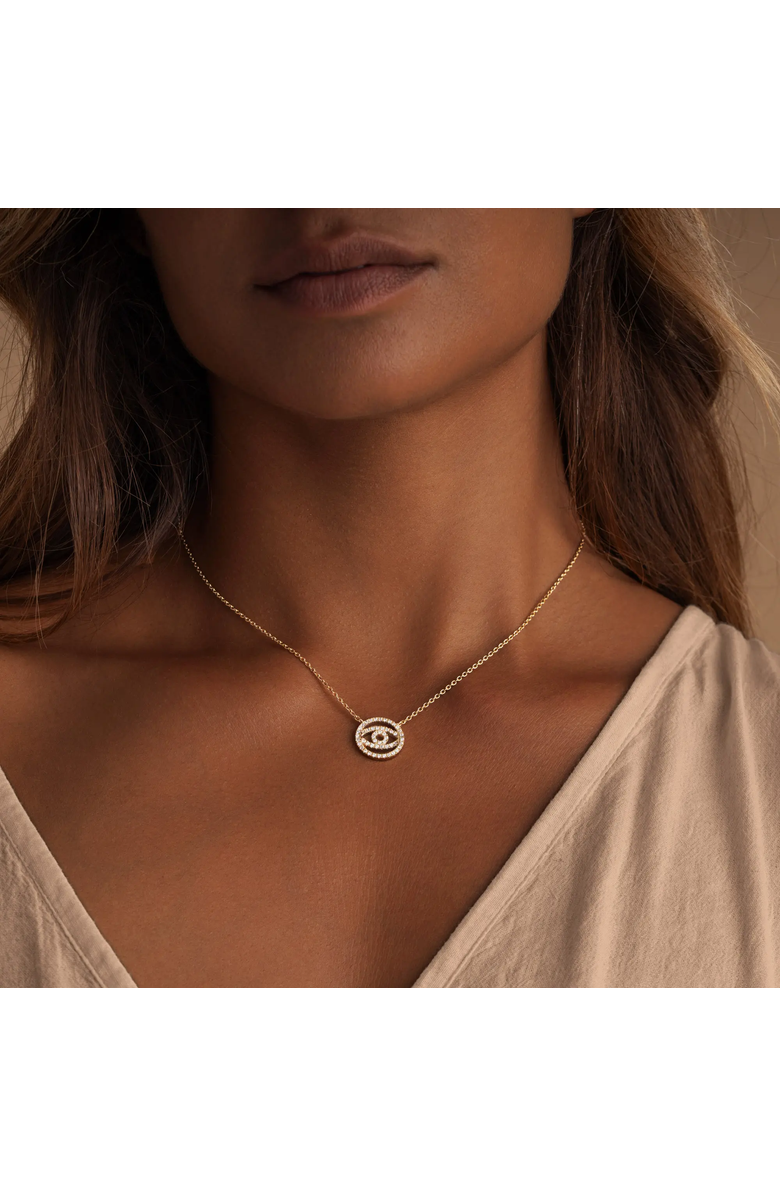 Karma and Luck Evil Eye Gold Plated Pendant Necklace Silent Glow, Alternate, color, Gold