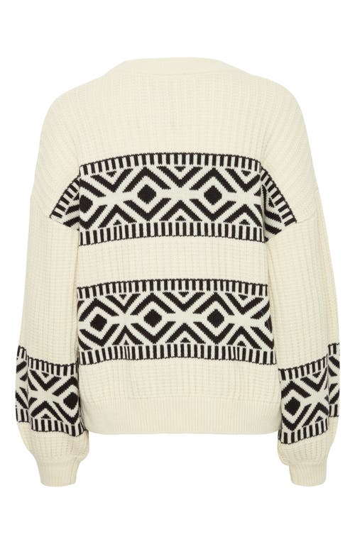 Ichi Barisa Geometric Sweater In Gray