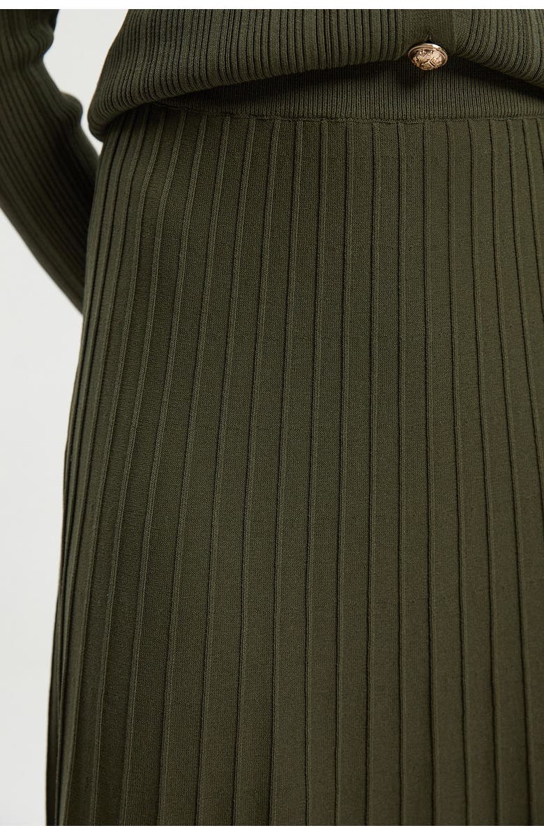 Karen Millen Textured Knit Full Midi Skirt, Alternate, color, Olive