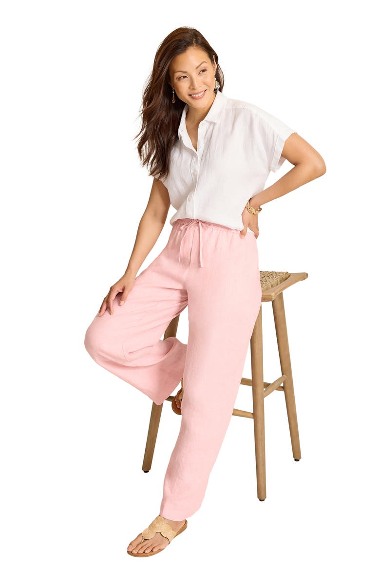 Two Palms Easy Linen Drawstring Pants, Alternate, color, LIGHT SALMON
