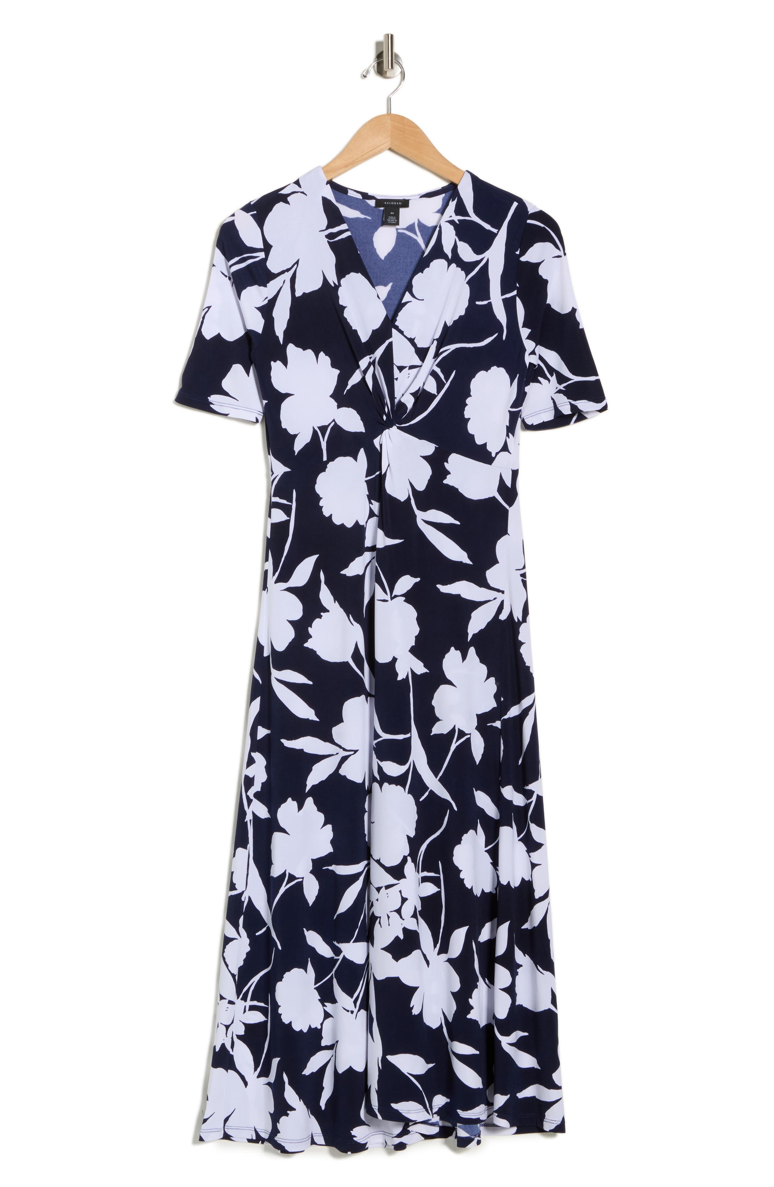 Halogen® Floral V-Neck Tie Front Maxi Dress