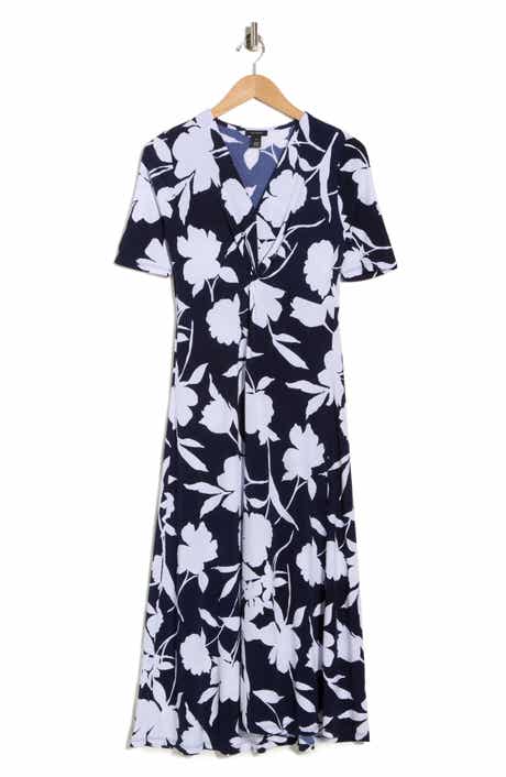 Halogen® Floral V-Neck Tie Front Maxi Dress