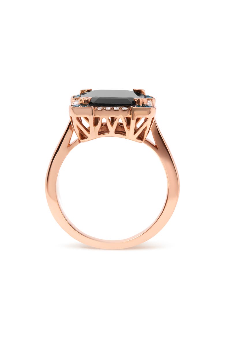 14K Gold Black Onyx & 1/5 Ct Diamond Halo Cocktail Ring -, Alternate, color, Pink
