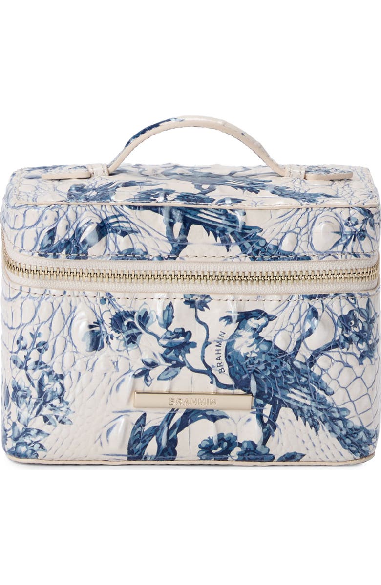 Brahmin Small Charmaine Croc Embossed Leather Train Case, Main, color,