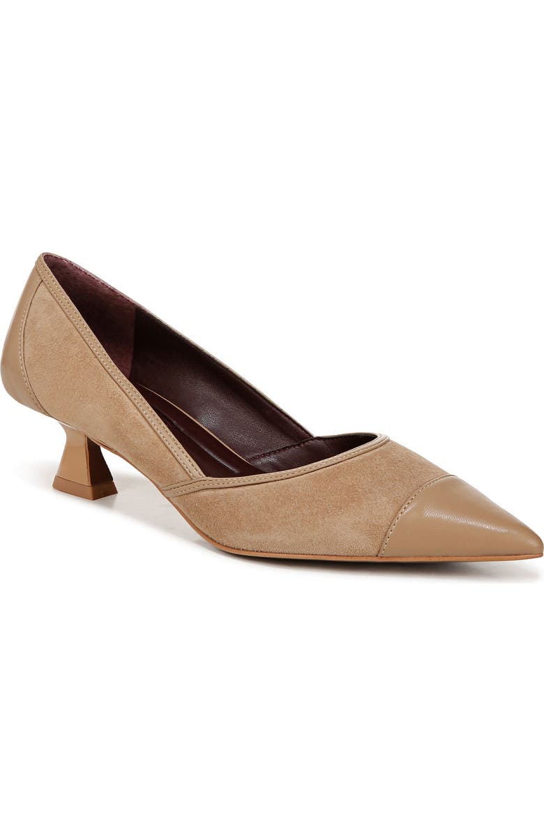 Franco Sarto Darcy Pointed Toe Kitten Heel Pump, Main, color, Taupe