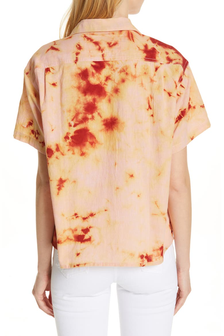 Shorty Tie Dye Cotton Shirt, Alternate, color, RASPBERRY RIPPLE