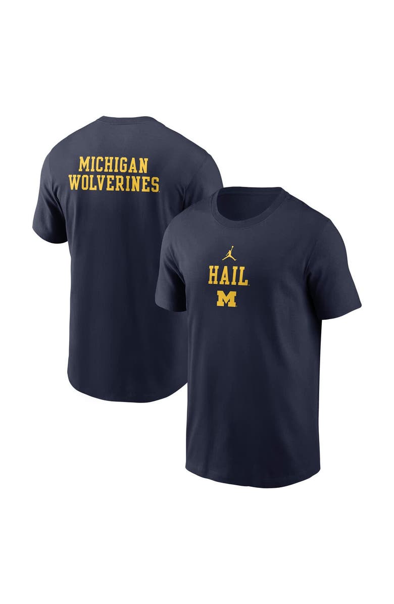 Jordan Brand Men's Jordan Brand Navy Michigan Wolverines 2-Hit Stacked T-Shirt, Main, color, Navy