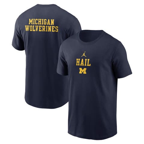 Men's Jordan Brand Navy Michigan Wolverines 2-Hit Stacked T-Shirt