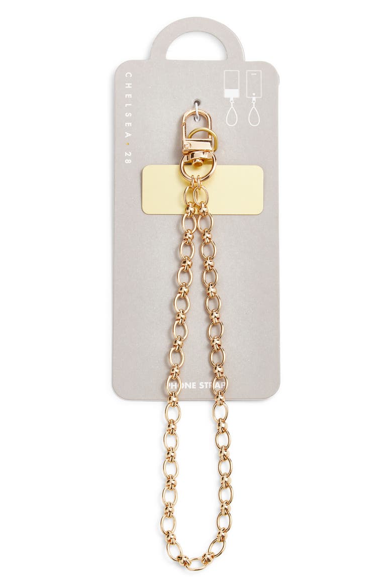 Chain Link Phone Wrist Strap, Alternate, color, GOLD
