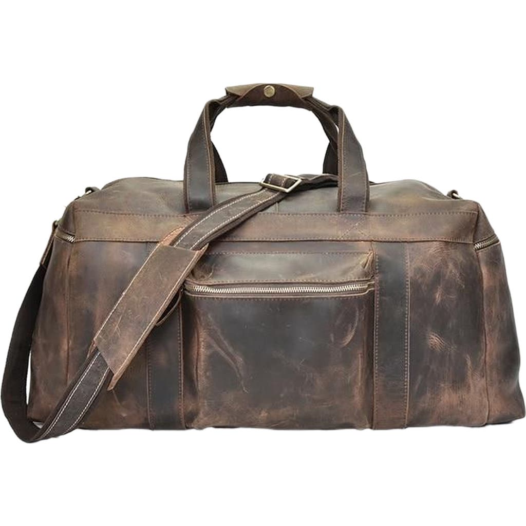 STEEL HORSE LEATHER The Colden Duffle Bag | Large Capacity Leather Weekender in Dark Brown  product