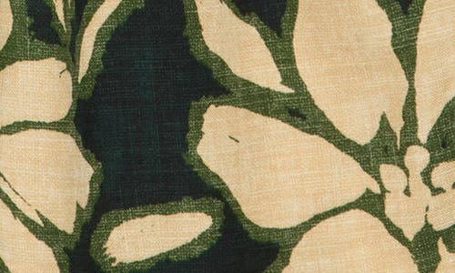 Democracy Print Wide Leg Pants In Hunter Green/ecru Multi
