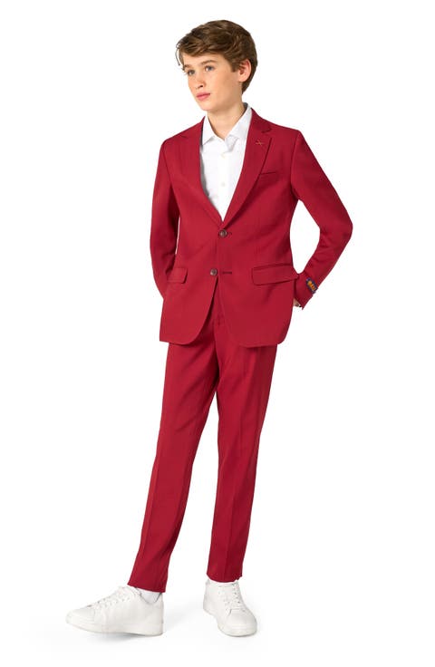Kids' Daily Bright Burgundy Stretch Suit (Big Kid)