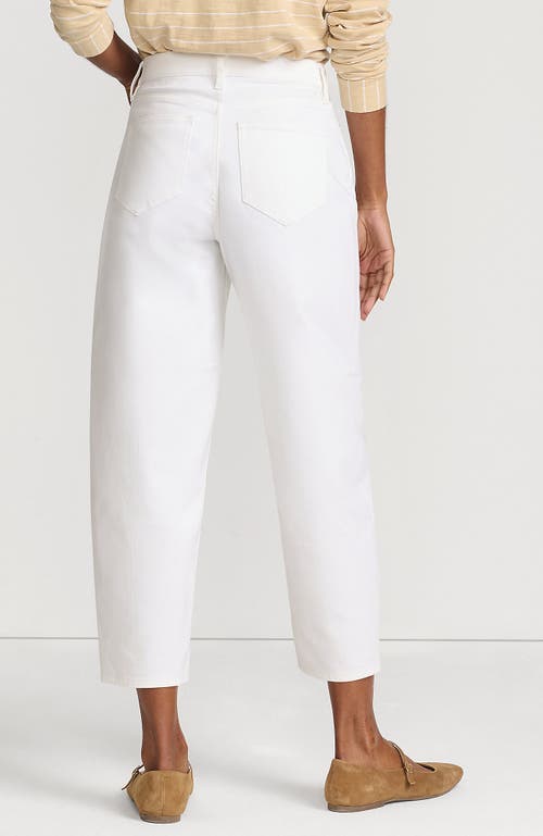 Lands' End Recover High Rise Barrel Leg Ankle Jeans In White