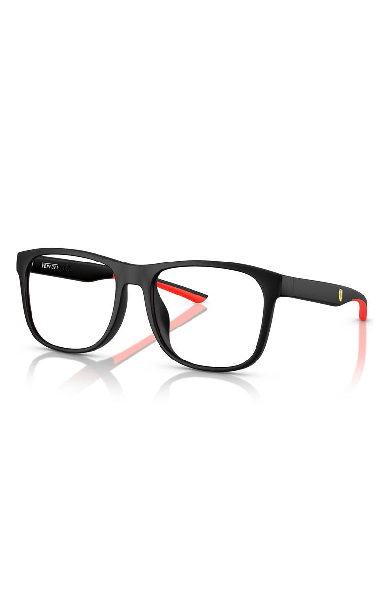 Scuderia Ferrari 56mm Square Optical Glasses, Alternate, color, Matte Black