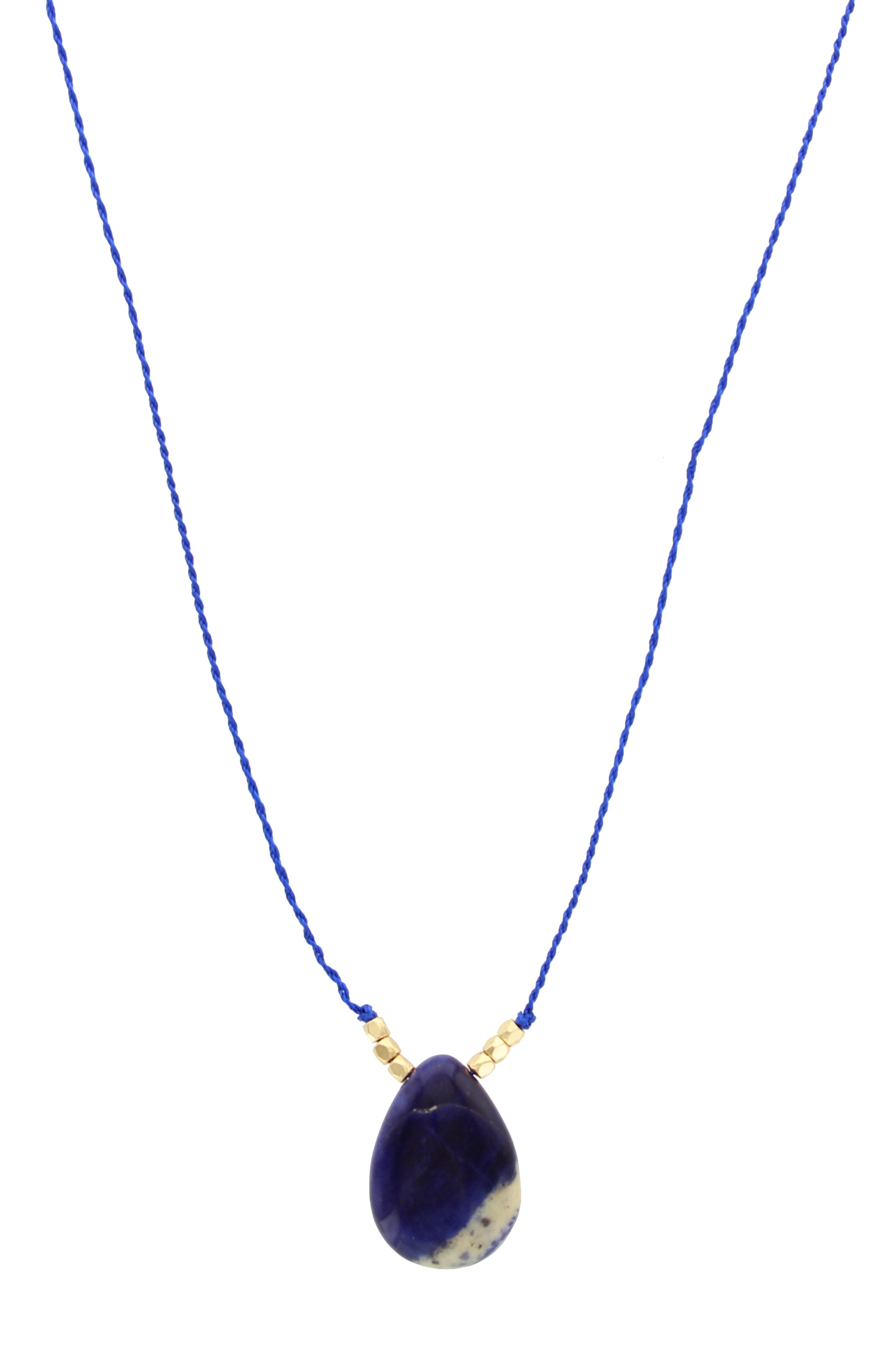OLIVIA WELLES Agate Stone Cord Necklace