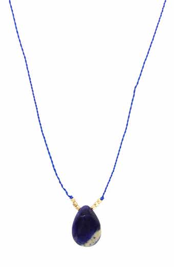 OLIVIA WELLES Agate Stone Cord Necklace