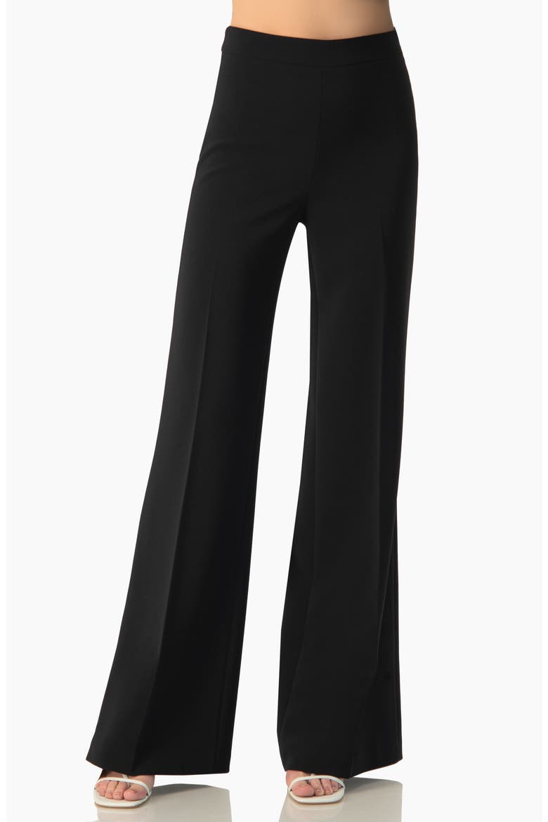Structured High-Waist Wide-Leg Tailored Dress Trousers, Main, color, Black
