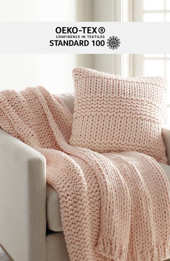 Chunky Knit Accent Pillow & Oversize Throw Blanket Set