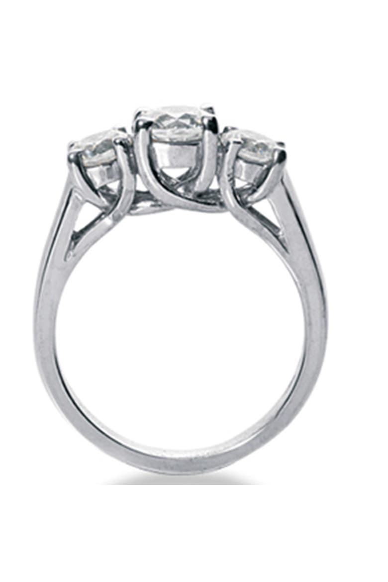 1 3/4 Ct Three Stone Diamond Engagement Ring 10K Gold Lab Grown, Alternate, color, 10k White Gold