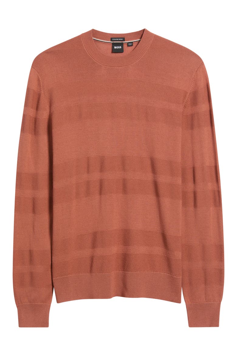 H-Finito Crewneck Virgin Wool Sweater, Main, color, DARK RED