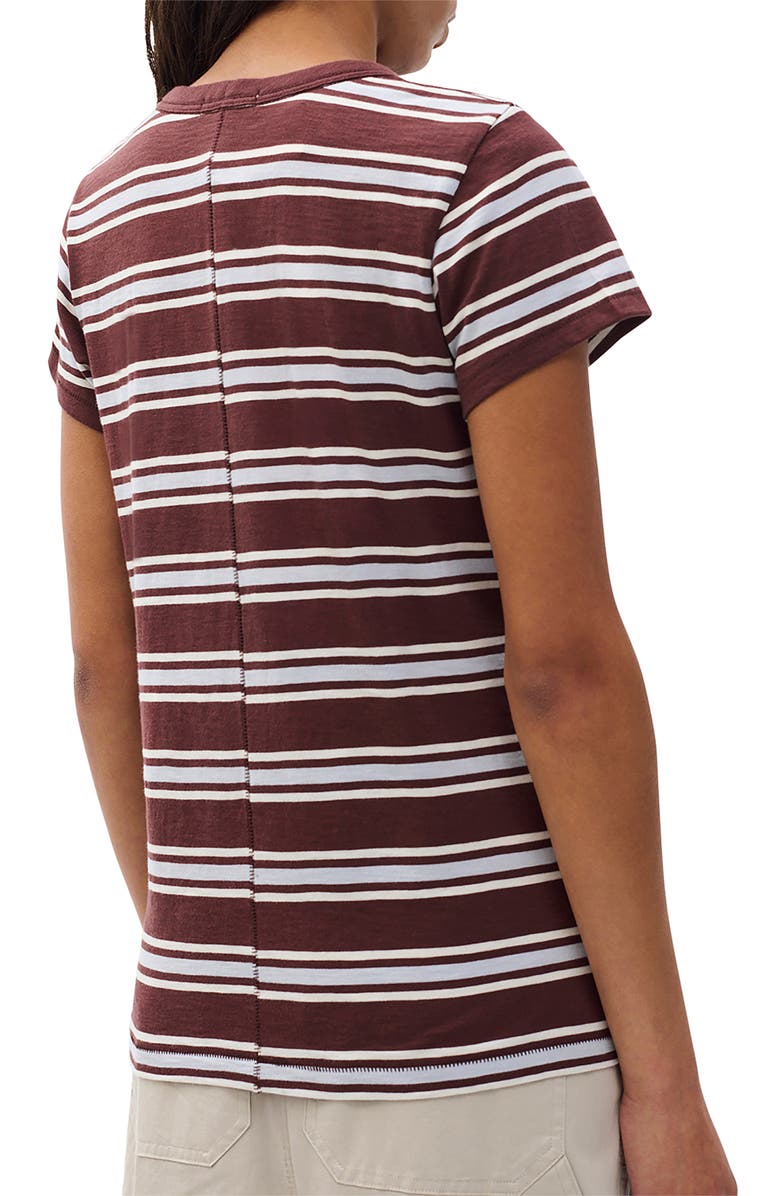rag & bone The Slub Stripe T-Shirt, Alternate, color, Brown Blue Multi