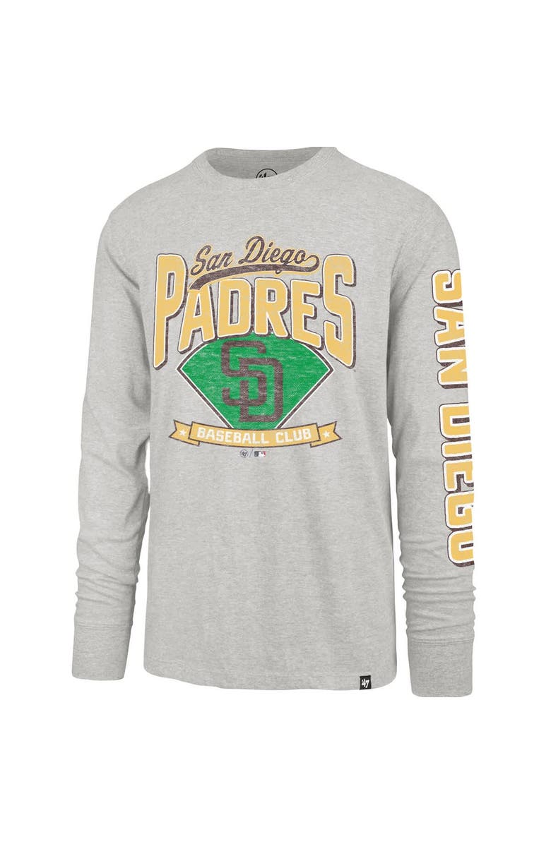 '47 Men's '47 Gray San Diego Padres Fair Ball Franklin Long Sleeve T-Shirt, Alternate, color, Gray
