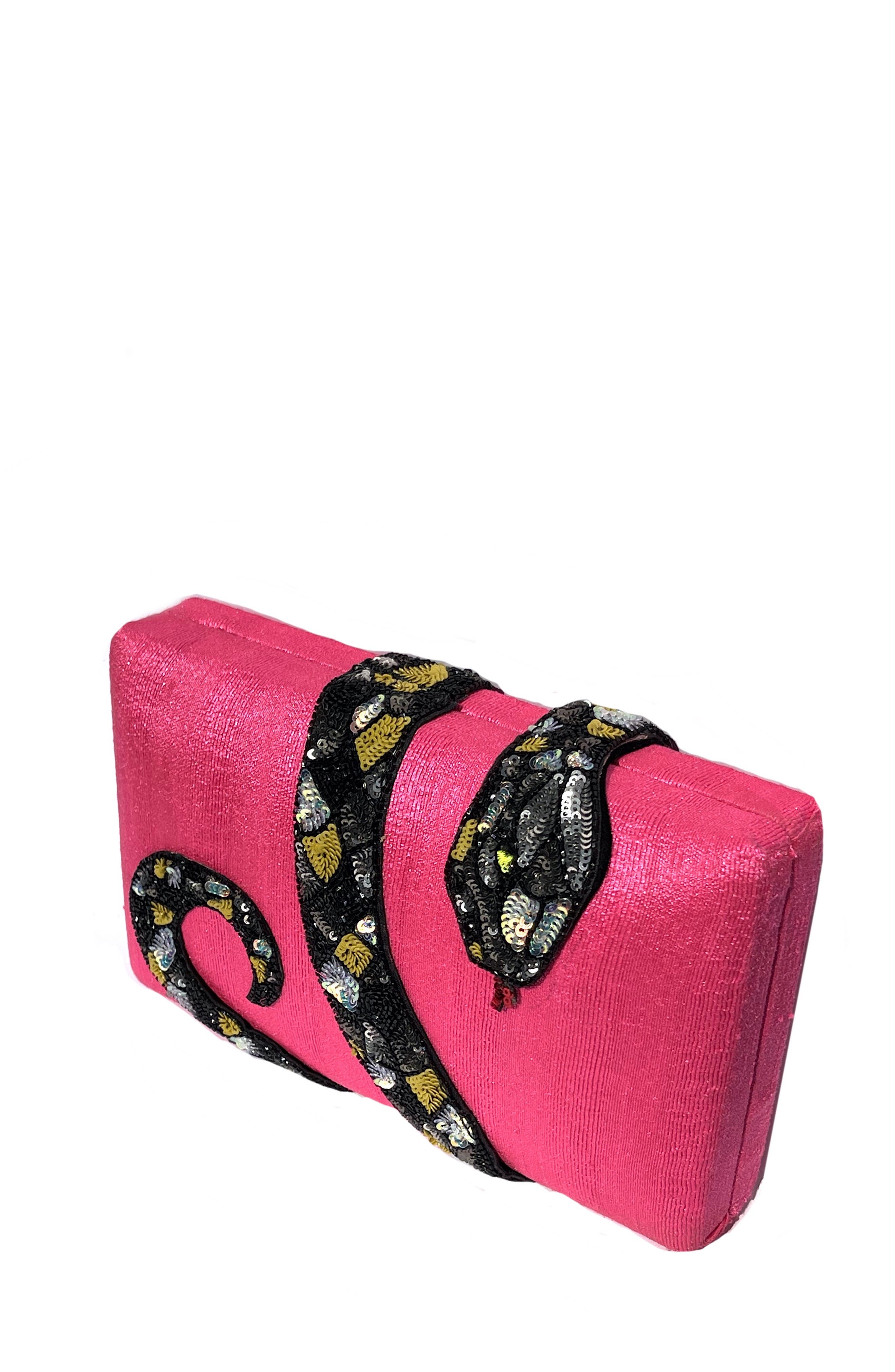 Simitri Kaa Clutch, Alternate, color, Pink
