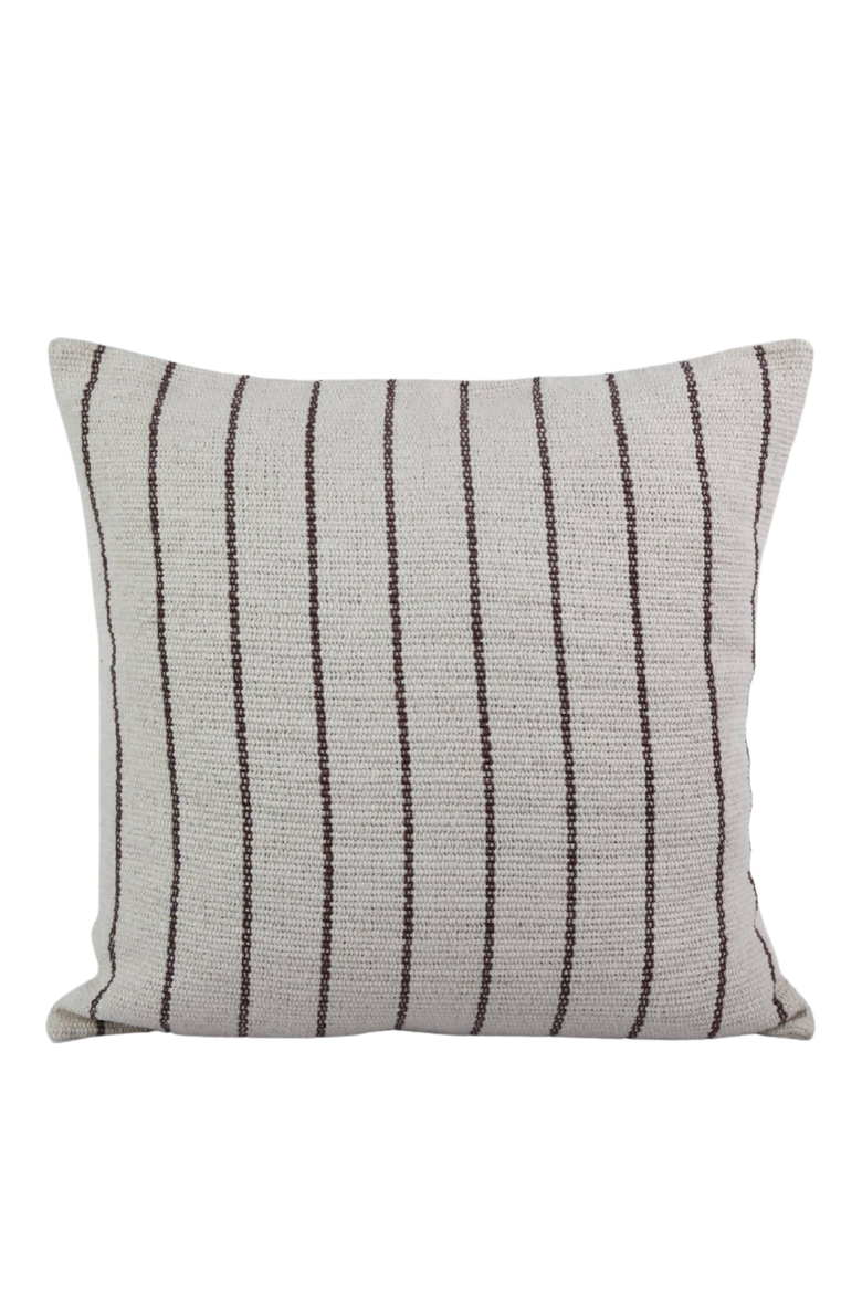 Cotton Striped Pillow - Cover + Insert, Main, color, Beige