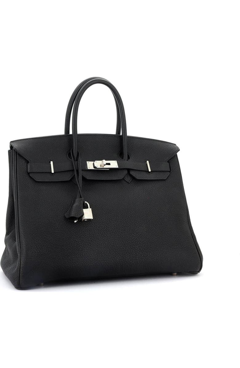 Pre-Owned Hermes Birkin Handbag Black Clemence with Palladium Hardware 35, Alternate, color,