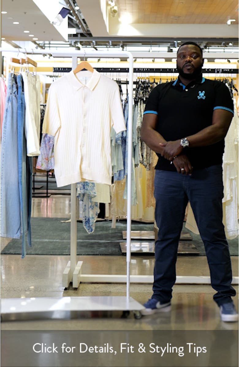 Stripe Structured Short Sleeve Button-Up Shirt, sales video thumbnail