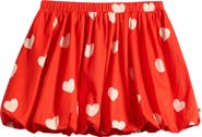 Mini Rodini Kids' Heart Print Organic Cotton Bubble Hem Skirt