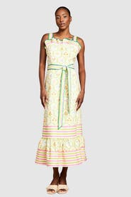 Coast Printed Ruffle Midi Dress