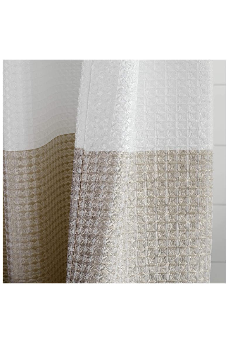 Shades Ombré Waffle Texture Shower Curtain, Alternate, color, TAUPE