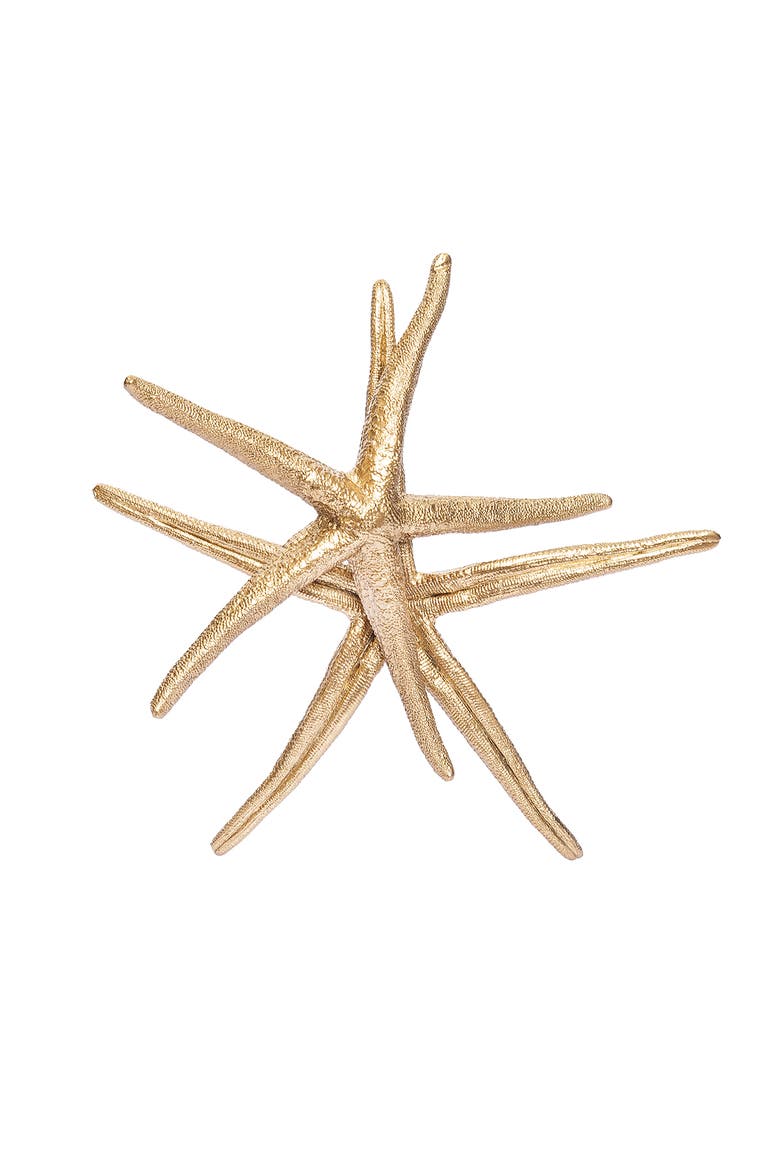 Gold Double Sea Star Figurine, Main, color, Gold