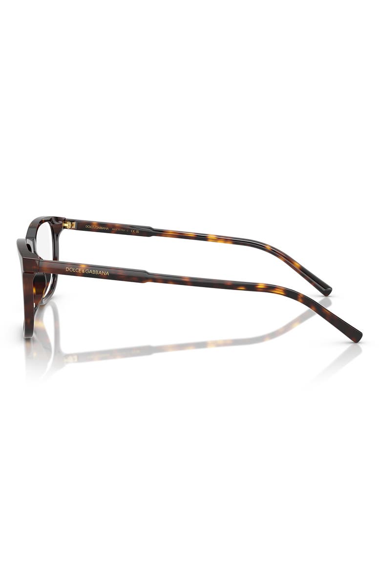 Dolce&Gabbana 53mm Rectangular Optical Glasses, Alternate, color, Havana / Demo Lens