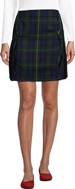 Lands' End School Uniform Young  Side Pleat Plaid Skort Above the Knee