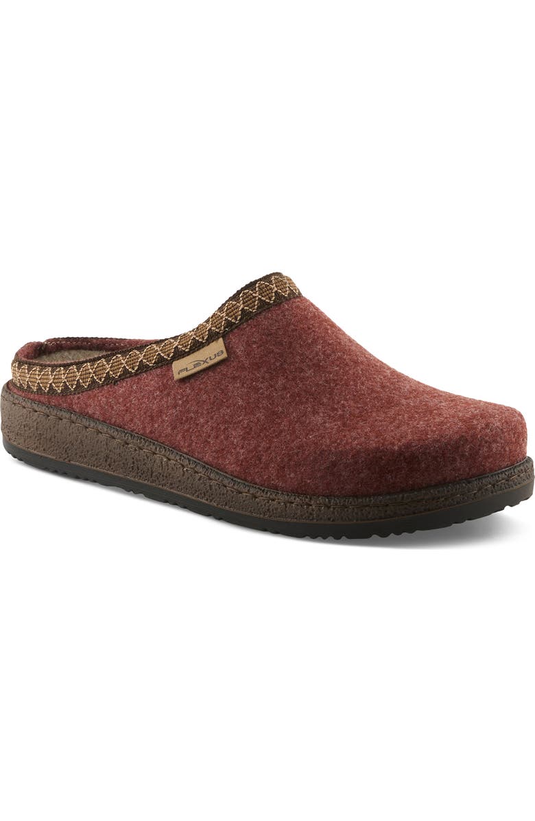 Flexus by Spring Step Snuggee Wool Clog, Main, color, Rust