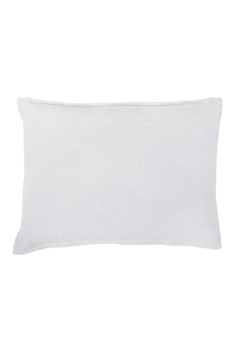 Ojai Textured Cotton Sham, Main, color, WHITE
