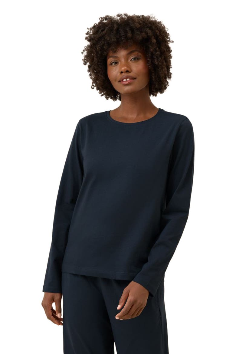 Organic Cotton Cool Stretch Relaxed Sleep Shirt, Alternate, color, Midnight Blue