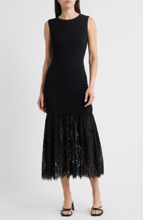 Sleeveless Lace Sweater Dress